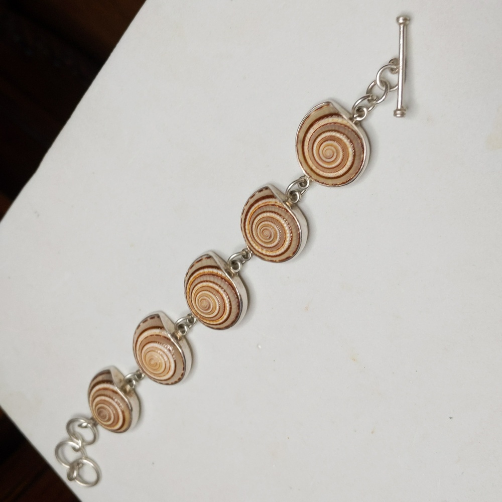 Bracelet Toggle Clasp Adjustable Seashell Sterlin… - image 6